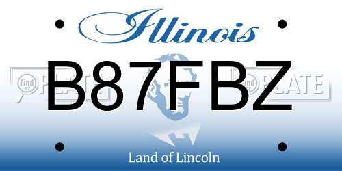 B87FBZ Illinois License Plate