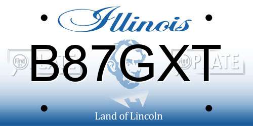 B87GXT Illinois License Plate