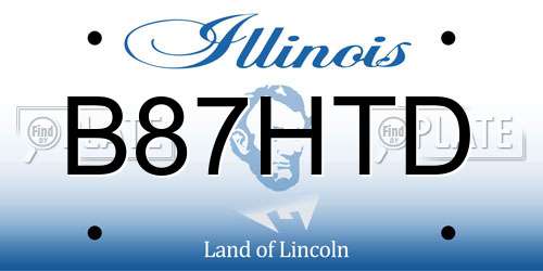 B87HTD Illinois License Plate