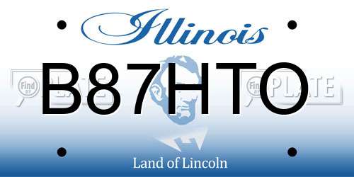 B87HTO Illinois License Plate
