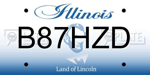 B87HZD Illinois License Plate