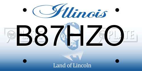 B87HZO Illinois License Plate