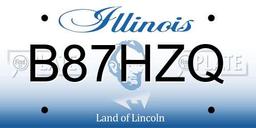B87HZQ Illinois License Plate