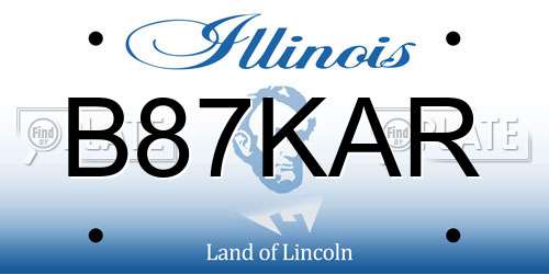 B87KAR Illinois License Plate