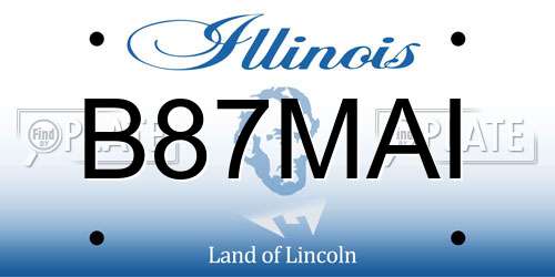 B87MAI Illinois License Plate