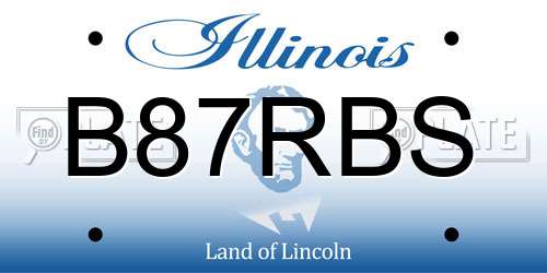 B87RBS Illinois License Plate