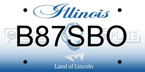 B87SBO Illinois License Plate