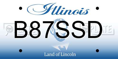 B87SSD Illinois License Plate