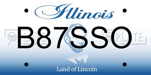 B87SSO Illinois License Plate