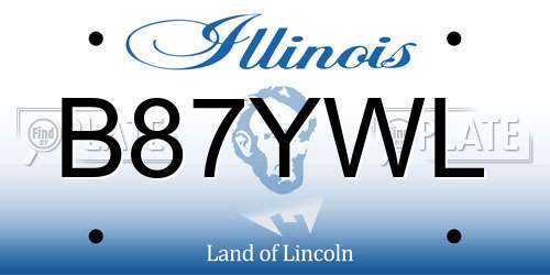 B87YWL Illinois License Plate