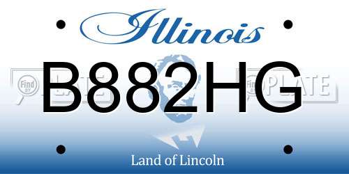 B882HG Illinois License Plate