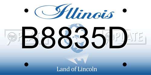 B8835D Illinois License Plate