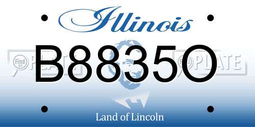 B8835O Illinois License Plate