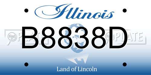B8838D Illinois License Plate