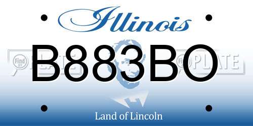 B883BO Illinois License Plate