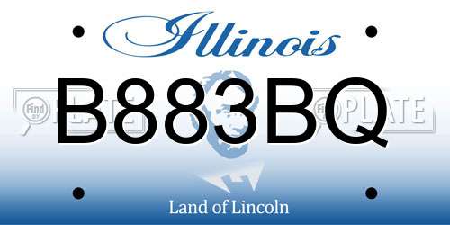 B883BQ Illinois License Plate