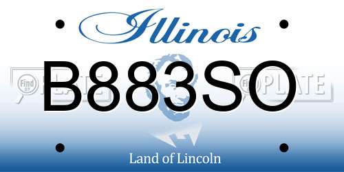 B883SO Illinois License Plate