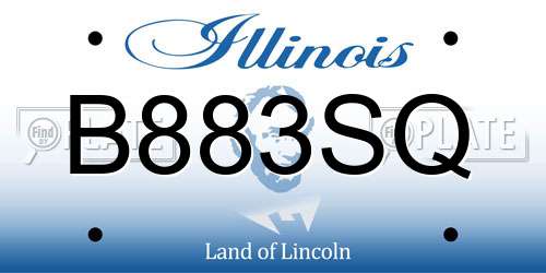 B883SQ Illinois License Plate