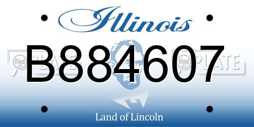 B884607 Illinois License Plate