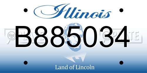 B885034 Illinois License Plate