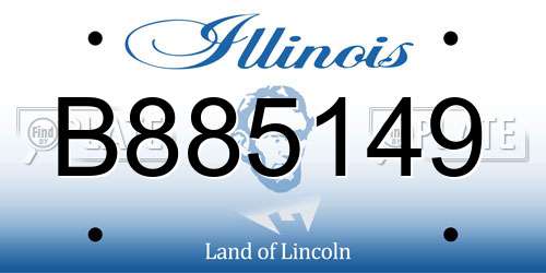 B885149 Illinois License Plate