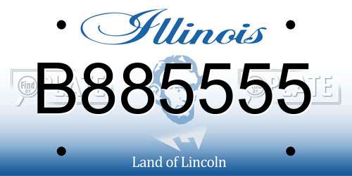 B885555 Illinois License Plate