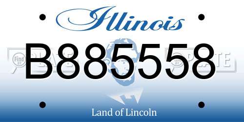 B885558 Illinois License Plate