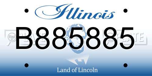 B885885 Illinois License Plate