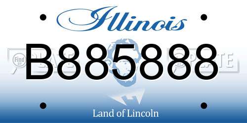 B885888 Illinois License Plate