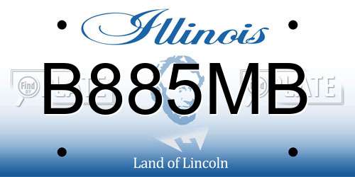 B885MB Illinois License Plate