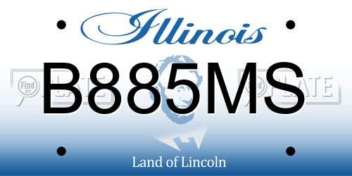 B885MS Illinois License Plate