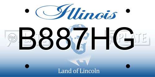 B887HG Illinois License Plate