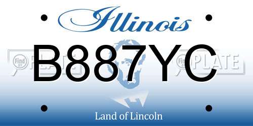 B887YC Illinois License Plate