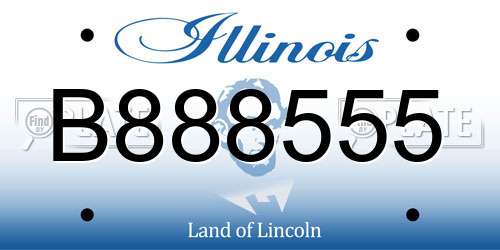 B888555 Illinois License Plate