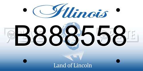 B888558 Illinois License Plate