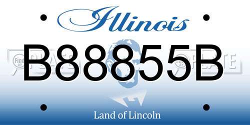 B88855B Illinois License Plate