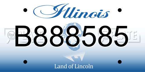B888585 Illinois License Plate