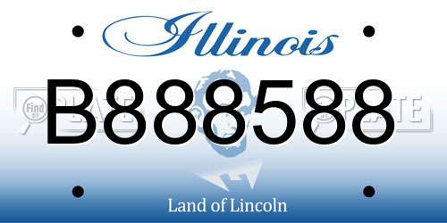 B888588 Illinois License Plate