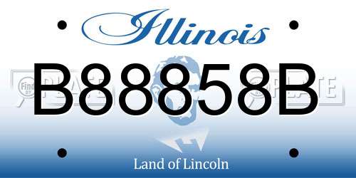 B88858B Illinois License Plate