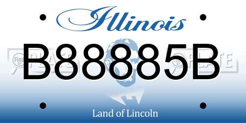 B88885B Illinois License Plate