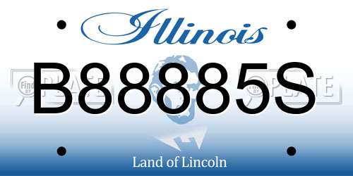B88885S Illinois License Plate