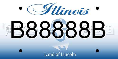 B88888B Illinois License Plate