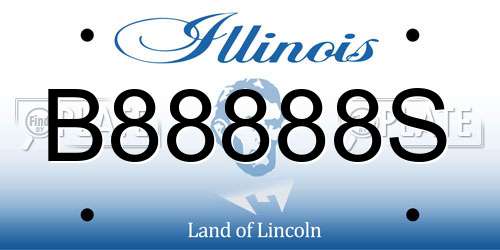 B88888S Illinois License Plate