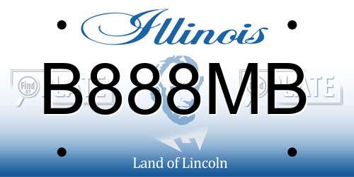 B888MB Illinois License Plate
