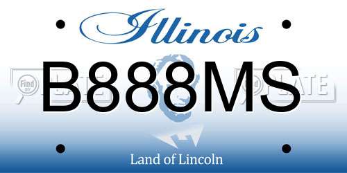 B888MS Illinois License Plate
