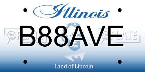 B88AVE Illinois License Plate