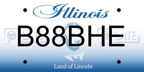 B88BHE Illinois License Plate