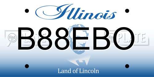 B88EBO Illinois License Plate