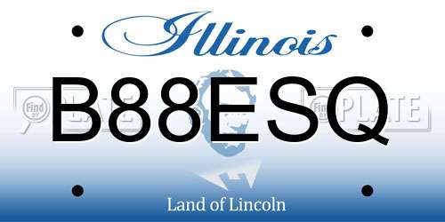 B88ESQ Illinois License Plate