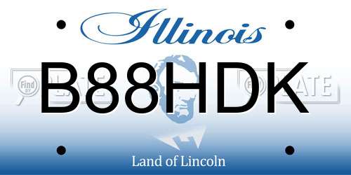 B88HDK Illinois License Plate